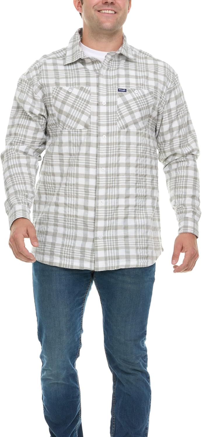 Wrangler Men's Big and Tall Plaid Button Down Shirt - Image 2