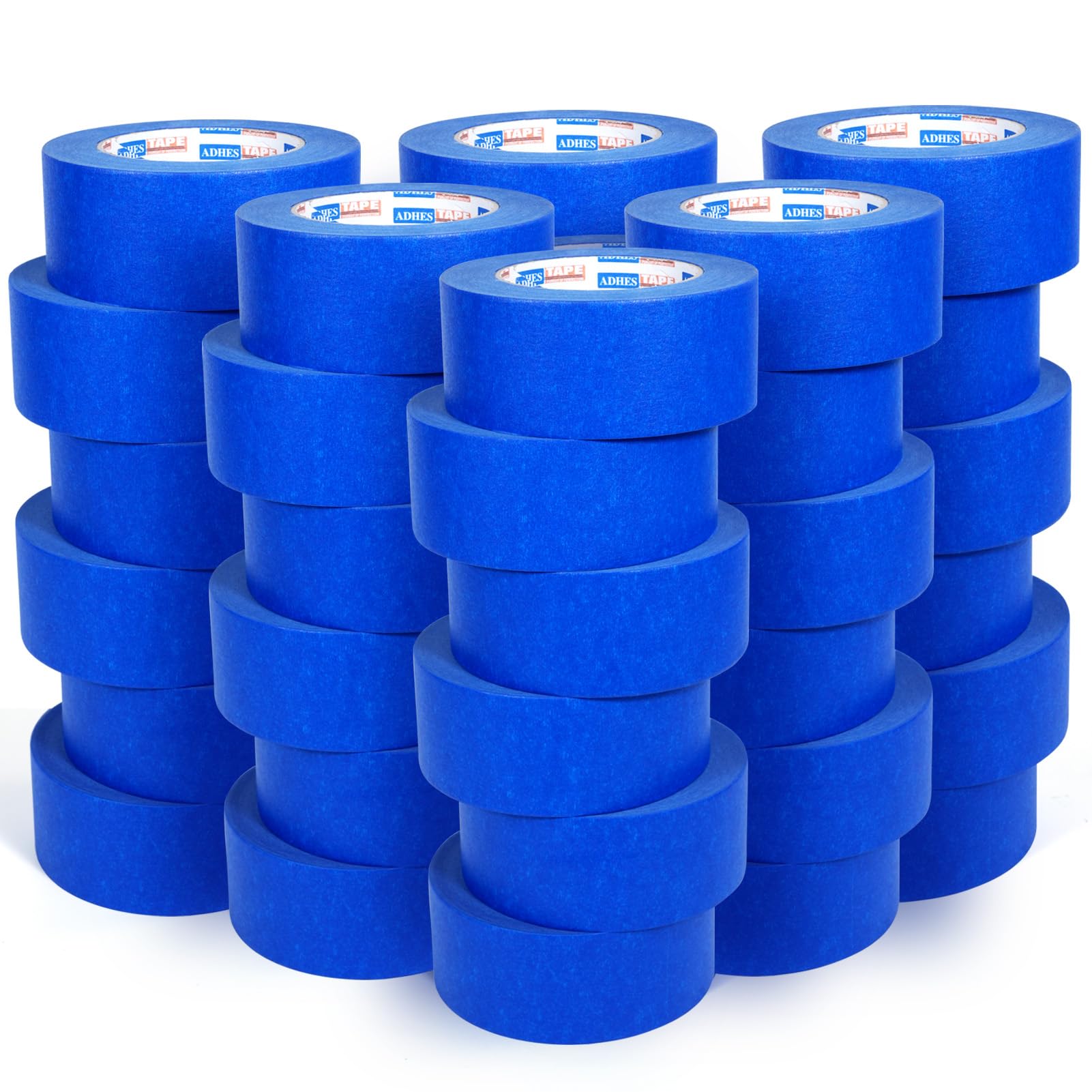 ADHES Blue Painters Tape, Masking Tape for Painting 36 Rolls x 1.88 Inch x 60 Yards, Blue Paint Tape No Residue Outdoor Anti UV Multi Surface Use, Total 2160 Yards