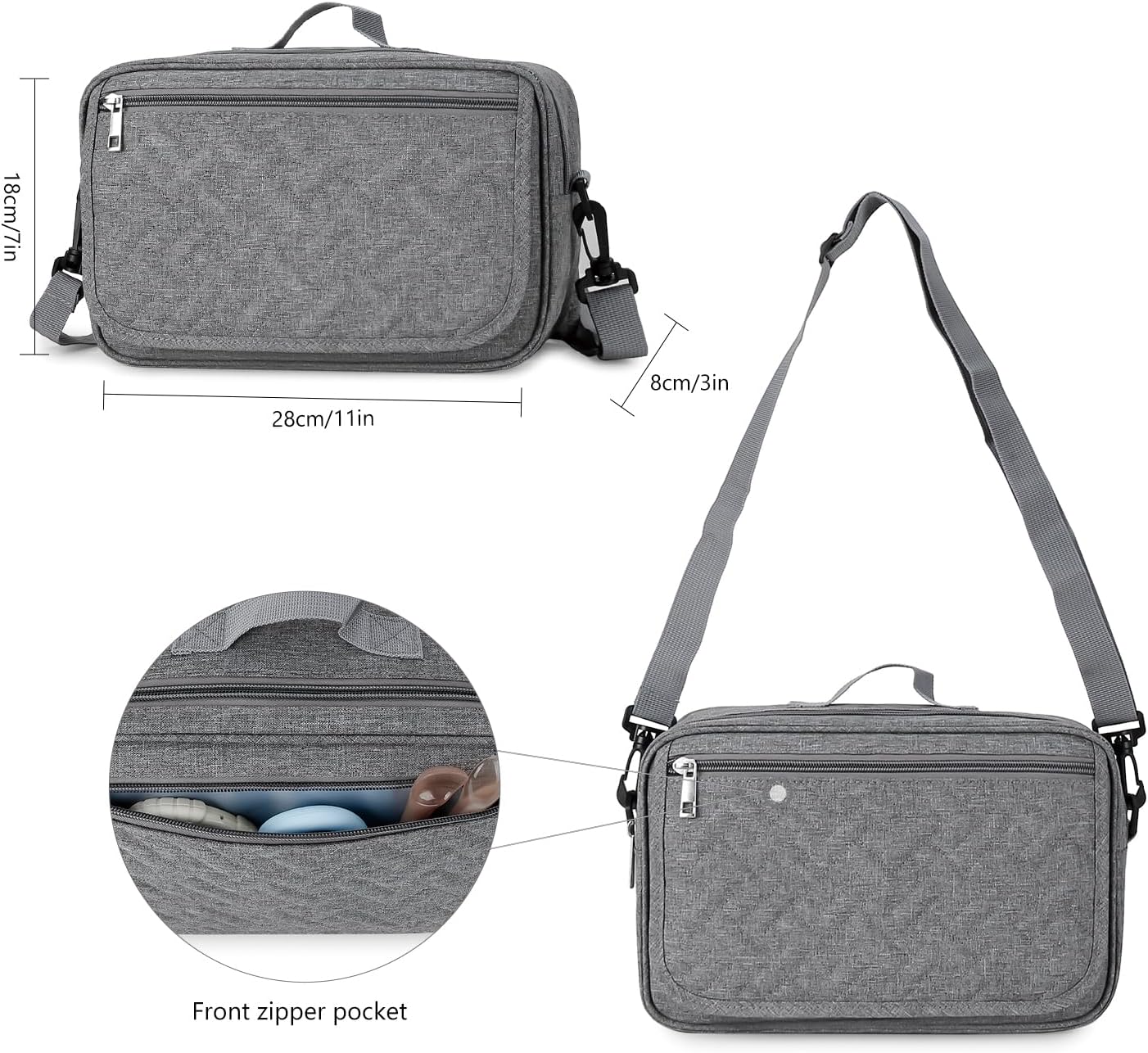 MOMIGO Baby Diaper Caddy Bag with Changing Pad - Diaper Caddy Tote Baby Stroller Bag Nursery Storage Bin for Diapers, Wipes & Toys Mini Diaper Bag for Outdoor
