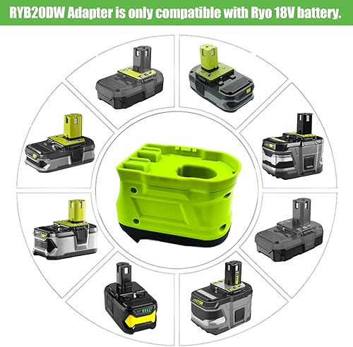 Miniatura 3 de Adaptador para herramientas Dewalt de 20 V, para batería Ryobi de 18 V para reemplazar la batería Dewalt 20 V MAX DCB204 DCB207 DCB206, funciona