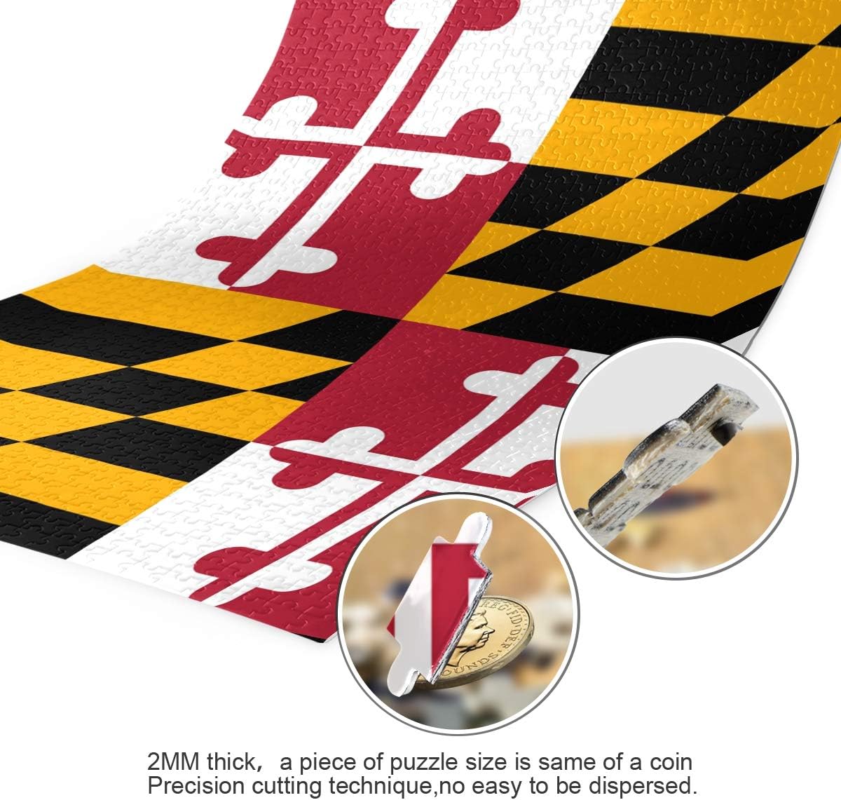 Maryland Flag USA State Flag Jigsaw Puzzles 500 Pieces Puzzle for Adults Kids DIY Gift