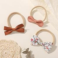 Vista 7 de doboi 20 piezas de lazos para el cabello para niñas bebés, diademas de nailon suave, bandas elásticas para el cabello, accesorios para el cabello