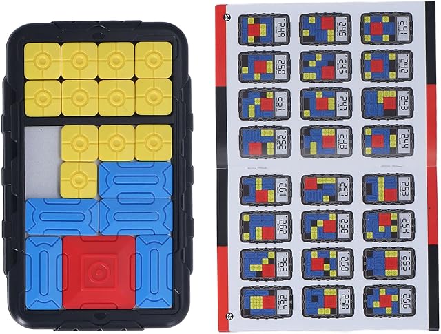 Rushbom Super Slide Brain Games, Brain Teaser Puzzles Board Game,Sliders Interactive Fidget Toys Handheld Games, Electronic Learning & Education Travel STEM Toys for Kids Adult(Black)