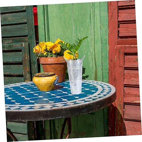 Miniatura 7 de DECHOUS 2 piezas de hoja, cubo de flores de hoja, decoración rústica, florero de planta francés, decoración de campo, jarrones decorativos de metal,