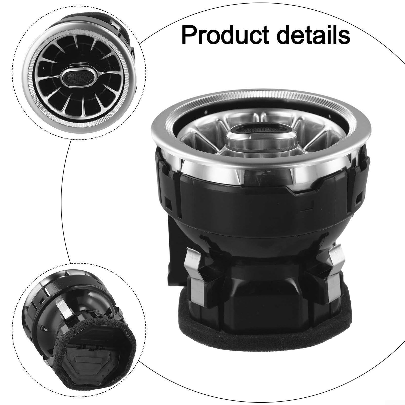 Sortie climatisation pour Mercedes-Benz Classe V W447 Vito V250 V260 2014-2021 Buse d'aération Noir/Argent en ABS Pièce détachée A4478308602 A4478308502 Installation directe tableau de bord avant