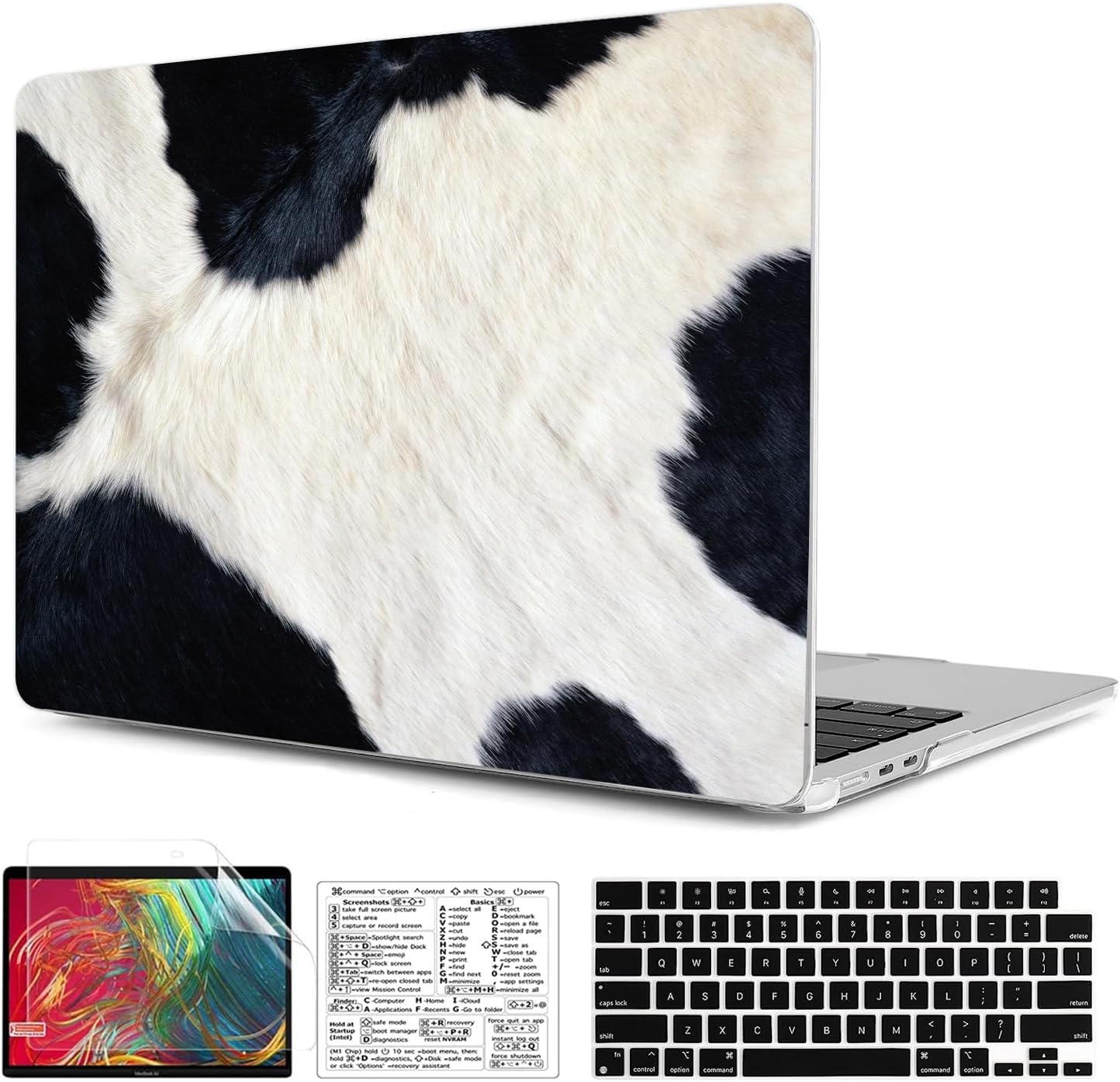 Compatible with MacBook Air 15 inch Case 2026 2025-2023 Release M5 A3448 M4 A3241 M3 A3114 M2 A2941 Plastic Shell Case with Keyboard Cover & Mac OS Keyboard Sticker (Cow Hair)