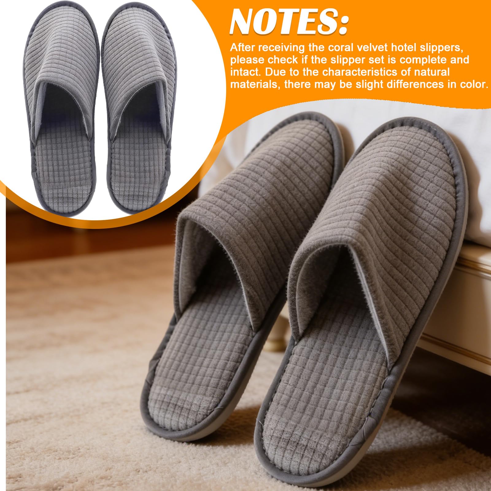 10 paia di pantofole in tessuto non tessuto corallo: 29 × 11,5 cm, suola antiscivolo, pantofole spa, lavabili per casa, camera da letto, bagno, interni, hotel o uso commerciale
