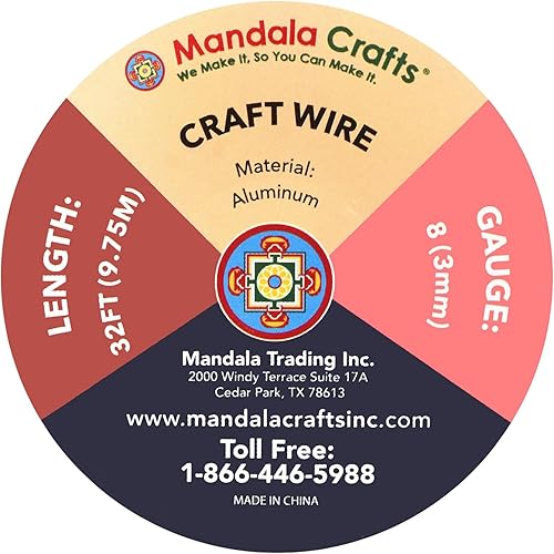 Miniatura 205 de Mandala Crafts - Alambre de aluminio anodizado de calibre 22 para hacer joyas - 137.2 m de alambre flexible surtido y coloreado - Doble para bonsái
