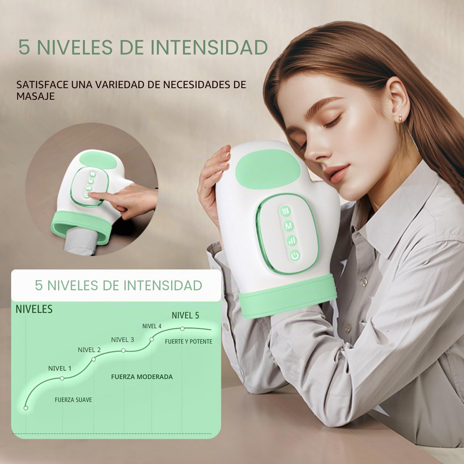 Masajeador de Manos Eléctricos Inalámbrico con Calor y Compresión, Masaje Dedos, Muñecas y Palma, Máquina de Masaje de Muñeca, Masajeador de Muñeca Recargable, Regalo para Hombres y Mujeres