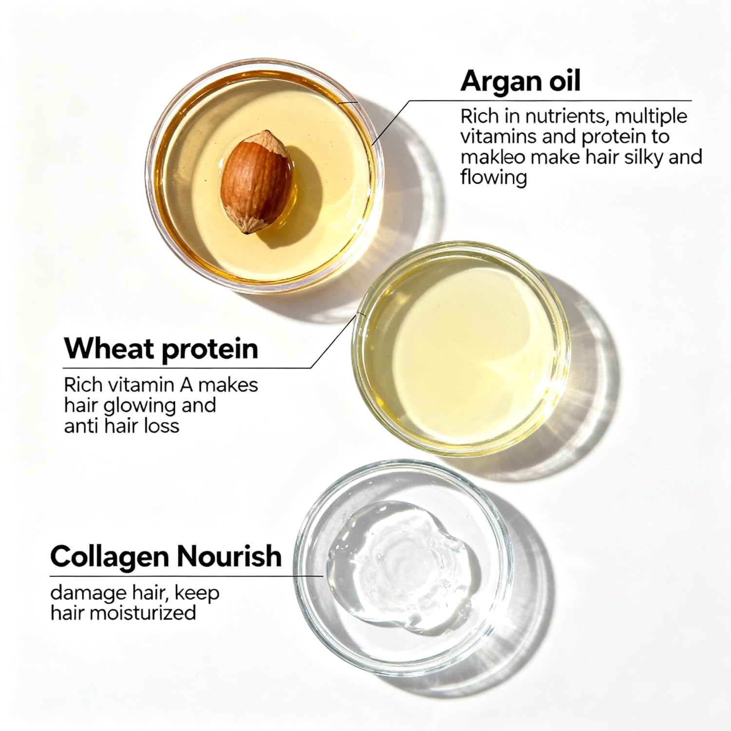 Maca Collagen Hair Mask and Essential Oil Set - Deep Repairs Damaged and Dry Hair - Anti-frizz Treatment Deep Conditioning Hair Mask Set with Rose Scent (16.9 oz + 1.69 oz) - Image 3