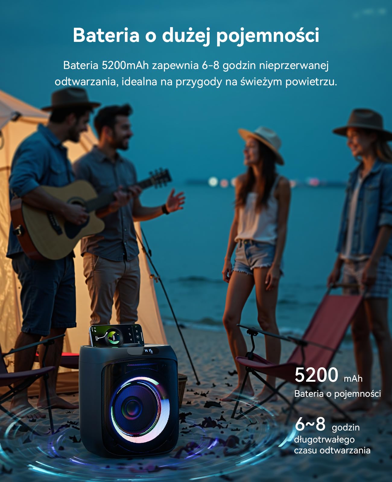 Karaoke GKS60 Dla Dorosłych, Imprezowy Głośnik Bluetooth Z 2 Mikrofonami