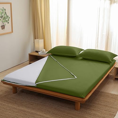 EFELIM Funda de colchón de futón 100% algodón con cremallera en forma de L, funda de colchón de futón japonés, funda de colchón de campamento para