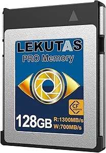 128GB CFexpress Type B Memory Card, R1300MB/s W700MB/s CFX xqd Cards Type B for Cameras 8K RAW, Compatible with Nikon Z6/Z7/D6, Canon EOS-1DXMark III/EOS-R5, Panasonic S1/S1R, DJI Ronin 4D