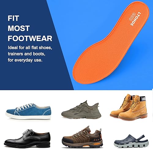 Miniatura 6 de Plantillas de espuma viscoelástica para hombres y mujeres, insertos de zapatos de repuesto para botas de trabajo, zapatos de correr, zapatos de