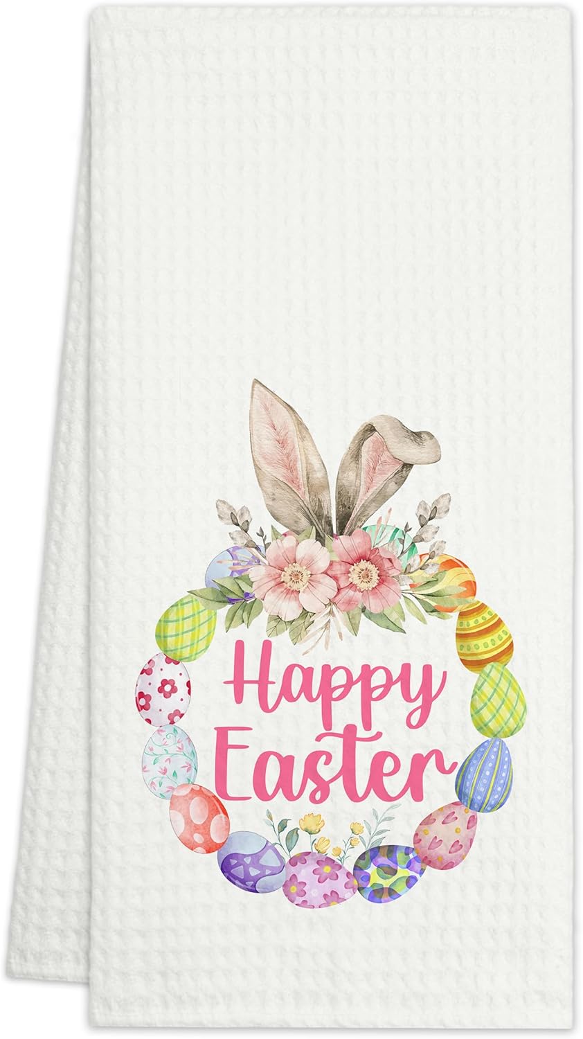 He is Risen Christian Easter Kitchen Towels Rabbit Hand Towels Dish Towel for Home Kitchen Bathroom FarmHouse Tea Towels Flour Sack Towels 16x24 Inches Cute Easter Decor Gifts for Women Easter - FS815