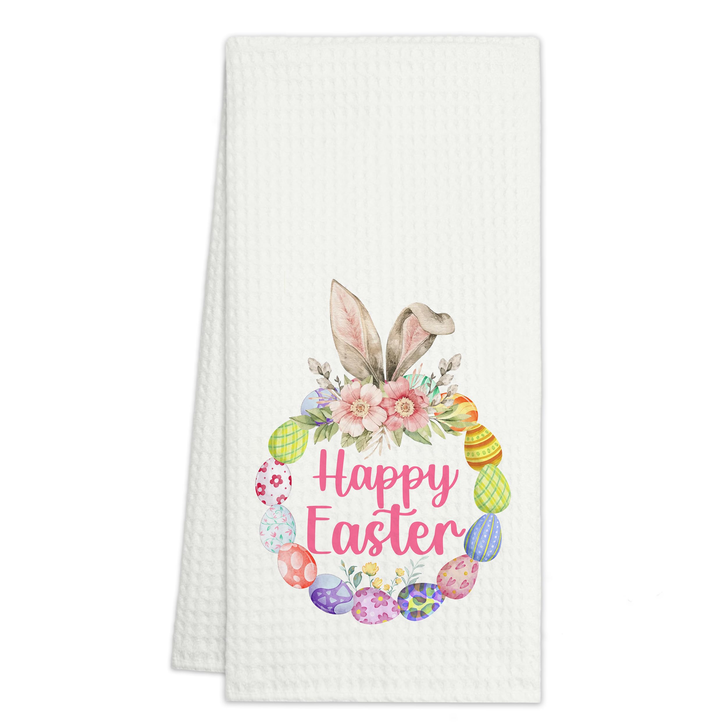 Rabbit Happy Easter Kitchen Towels Spring Hand Towels Dish Towel for Home Kitchen Bathroom Farmhouse Tea Towels Flour Sack Towels 16x24 Inches Cute Easter Decor for Women Easter - FS810