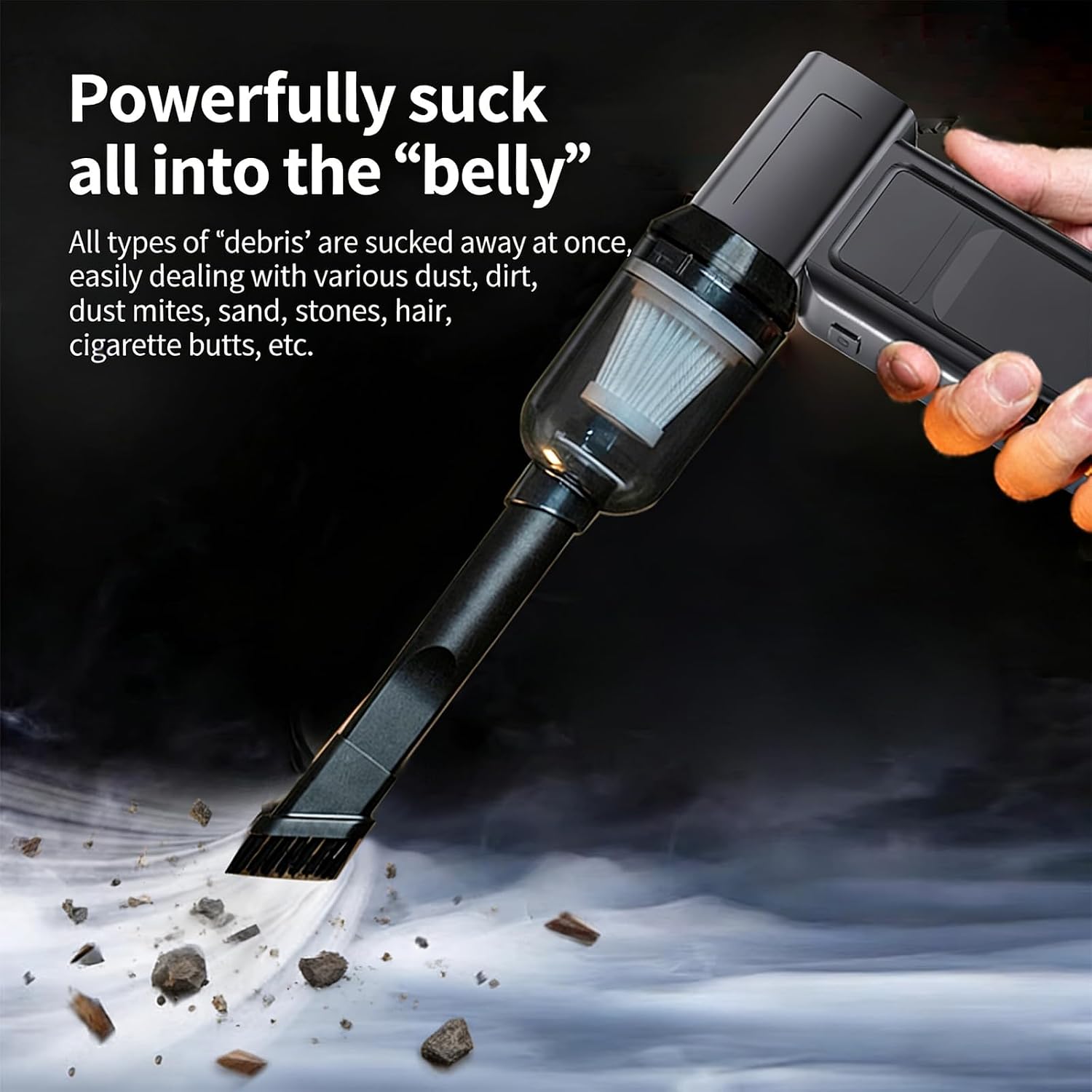 Su7x 130000 RPM Electric Blower and Vacuum, 4-Speed Cordless Garden Blower with LCD Display, Type-c Fast Overheat Protection, for Outdoor, Car, Pet Drying & Home (Battery Included)