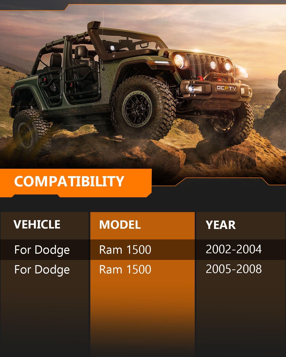 344398 32390 Rear Shocks Struts for Dodge Ram RWD, OCPTY Shock Absorbers for Dodge Fits 2002 2003 2004 2005 2006 2007 2008 for Dodge for Ram 1500 Amortiguadores 34514 565126 Auto Shocks Set 2pcs