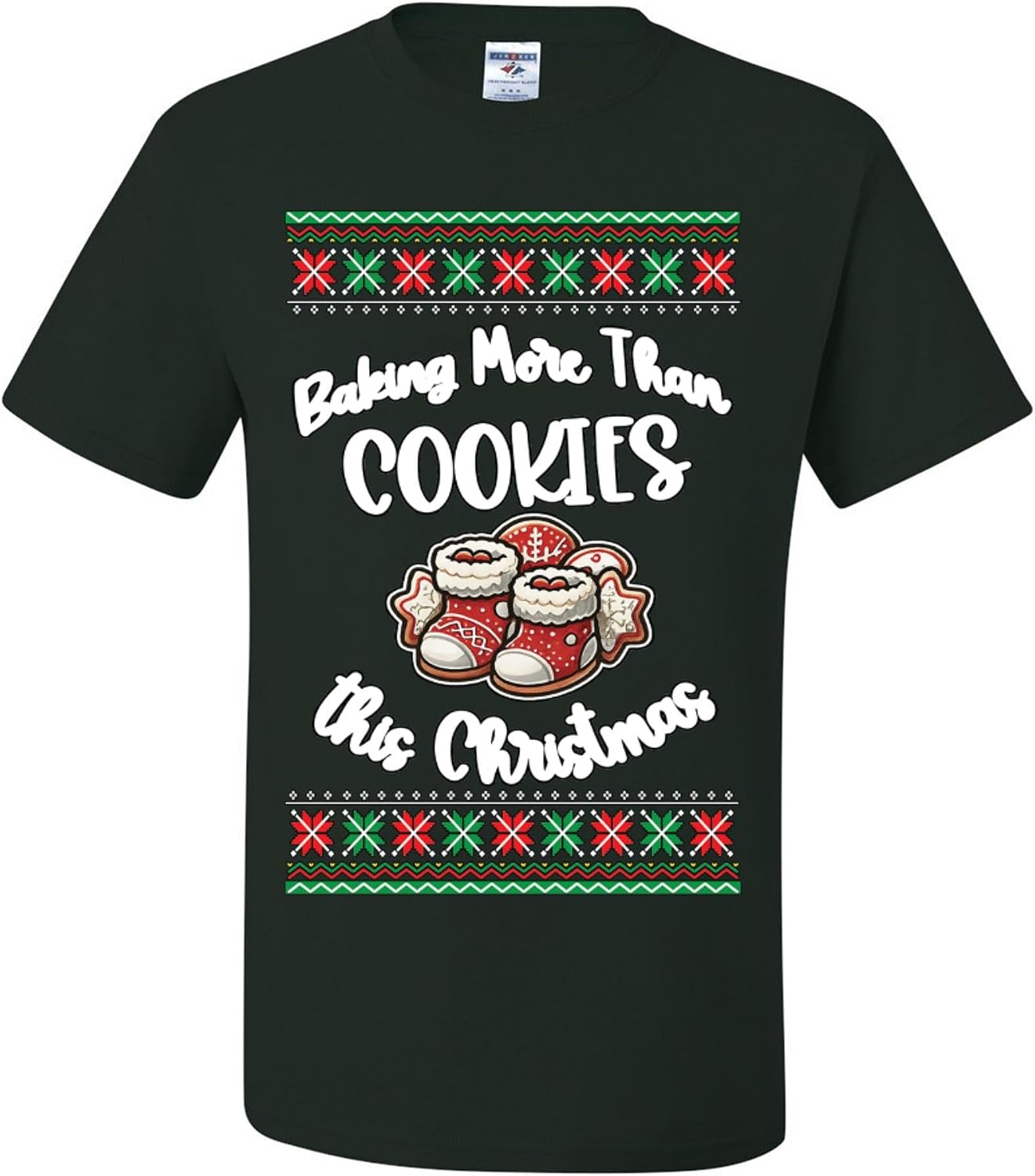wild custom apparel Baking More Than Cookies This Christmas Couple Christmas Pregnancy Announcement Baby RevealT-Shirts