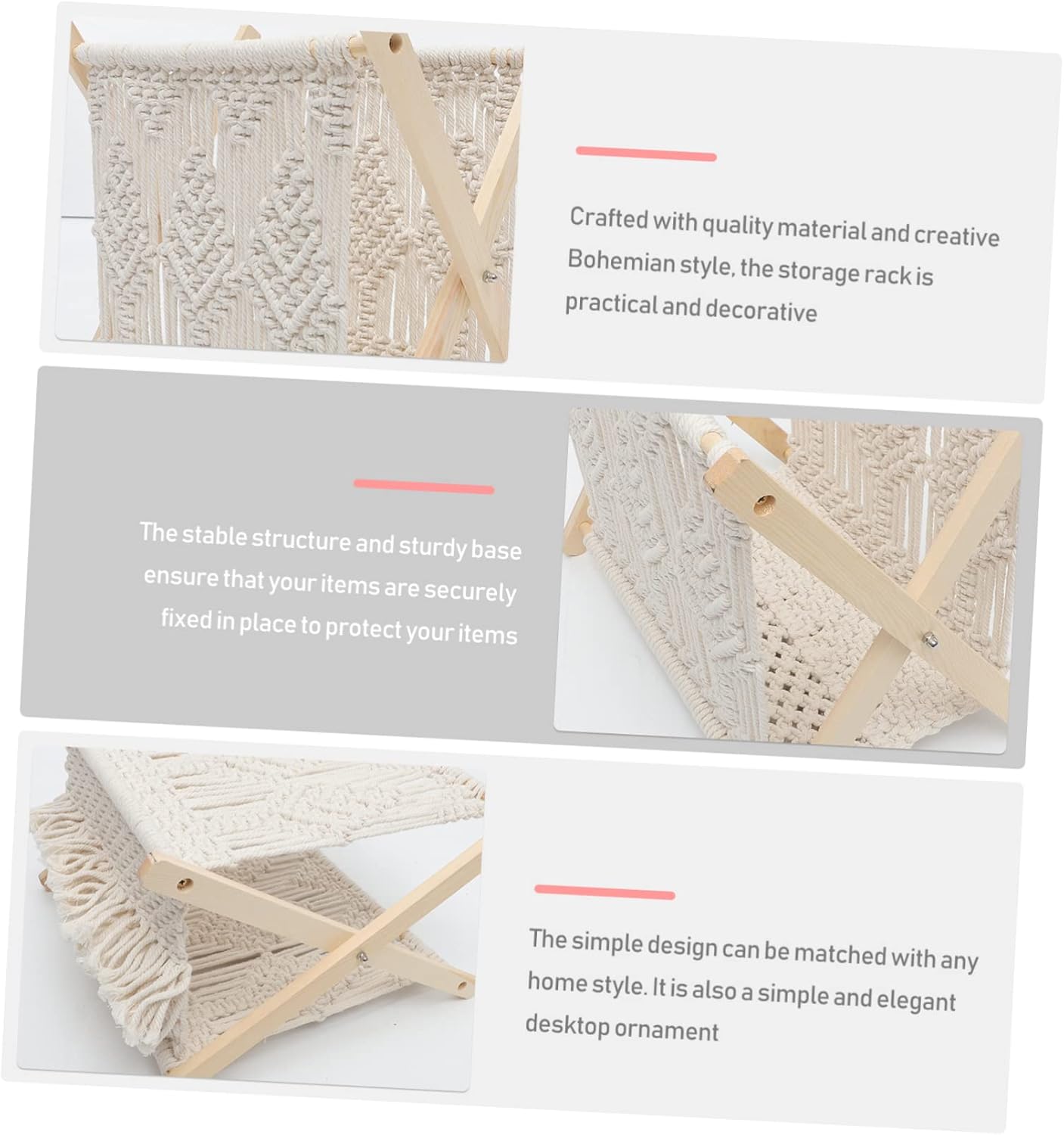 1Pc Rope Woven Storage Rack Rustic Magazine Holder for Desktop Organization Versatile Newspaper Stand for Home and Office for Books and More