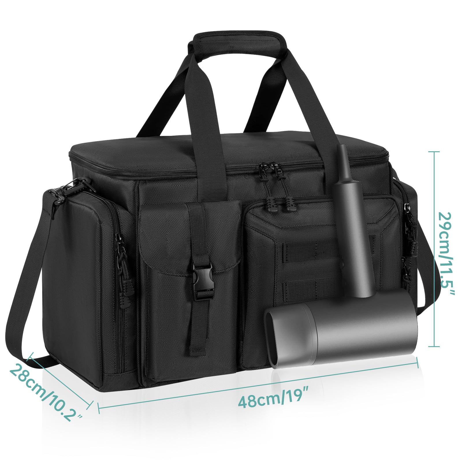 OUUTMEE Friseur-Aufbewahrungstasche mit verstellbaren Trennwänden, Friseurtasche für Haarschneidewerkzeuge, Aufbewahrungstasche für Friseursalon (nur Tasche), Schwarz, Schwarz , XL, Traditionell