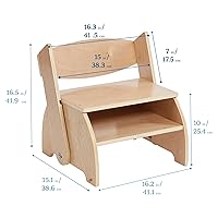 Vista 23 de ECR4Kids Taburete y silla Flip-Flop, muebles para niños, lavado blanco