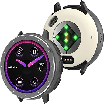 BEARDDO [2 in 1] Metal Case for Garmin Venu 3s 41mm with TPU Cover Fashion Rugged Shockproof All-Round Protector Cover with Cleaning Cloth Accessories for Venu 3s 41mm Smartwatch Women Men Dark Gray