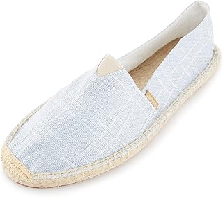 Alexis Leroy Men's Closed Toe Canvas Slip on Flat Espadrille Shoes