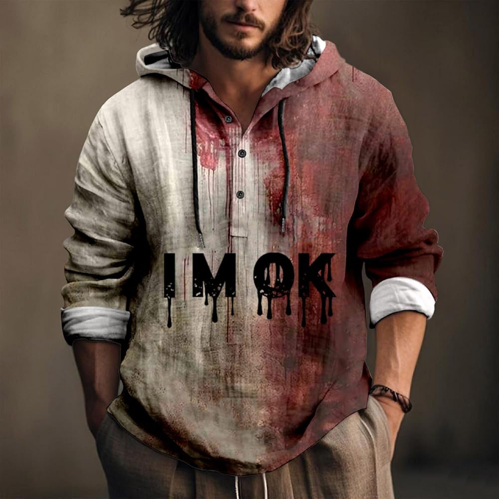 Homme Sweat à Capuche Bleu Roi Bleu Vert Capuche Arbre De Noël Imprimés