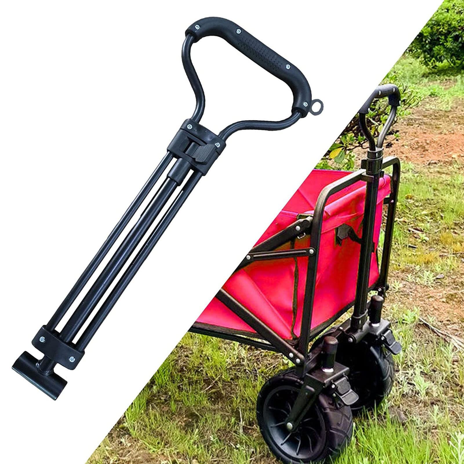 Poignée De Traction Télescopique Pour Chariot De Jardin Et Camping - Barre De Remorquage Pliable Robuste