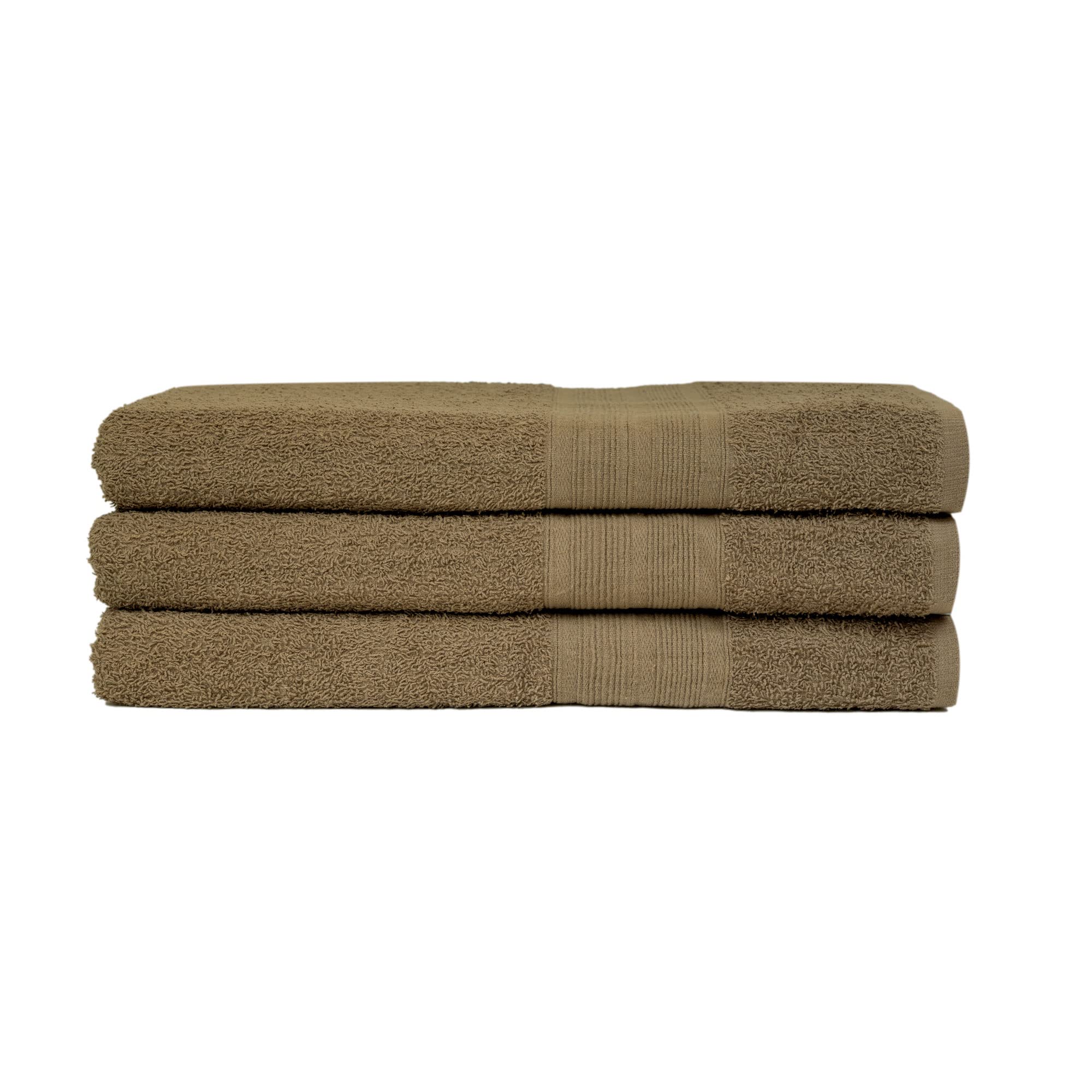 VANME,100% Cotton, Basic Bath Sheet, Drap de Bain, 30" X 60", Professional Construction for Everyday Use (Deep Taupe, 3)