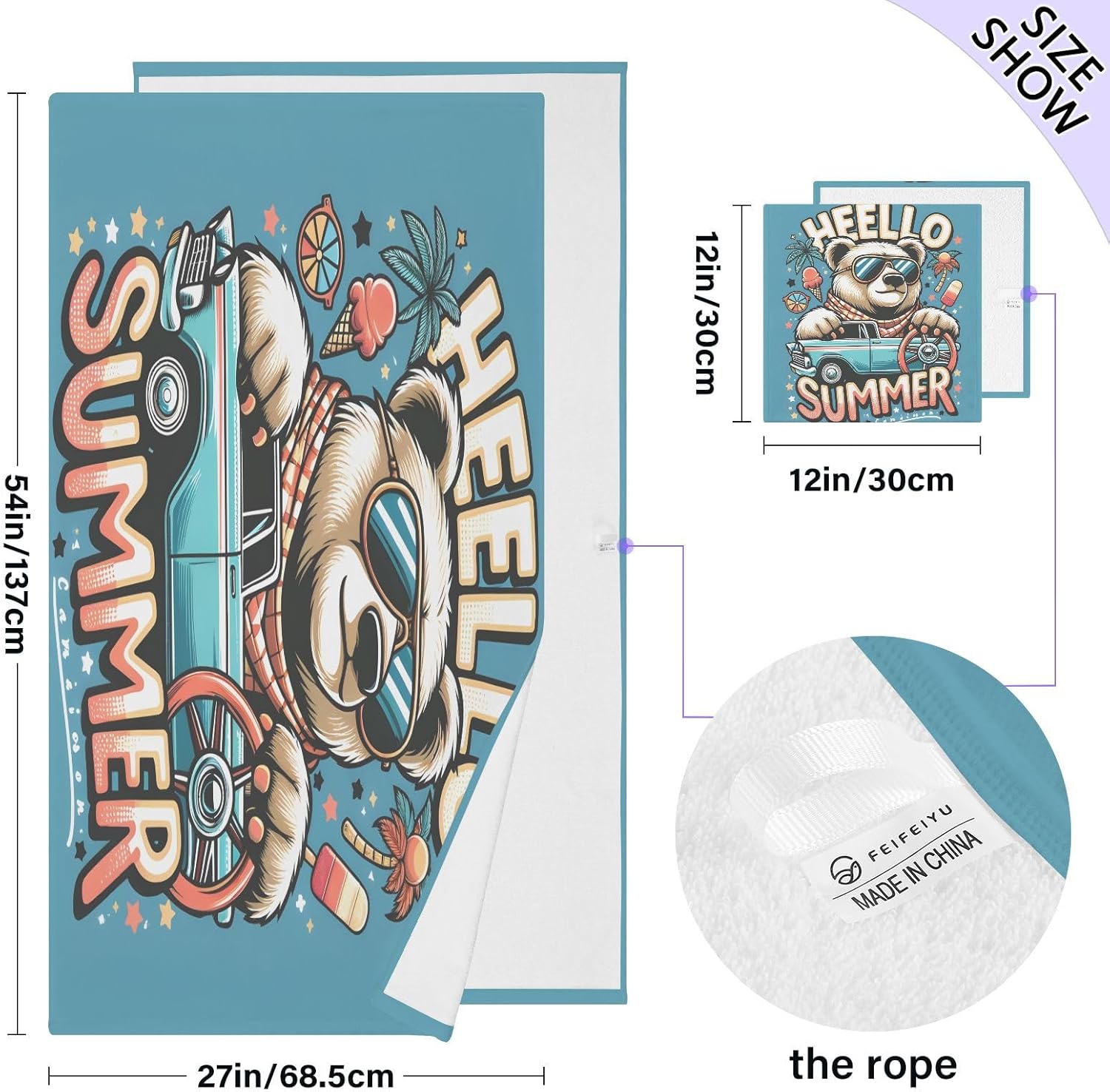 Hand Towels Premium Soft and Highly Absorbent Driver Bear Cartoon 2 Pcs Towels for Bathroom Set 100% Cotton Decorative Face Towels