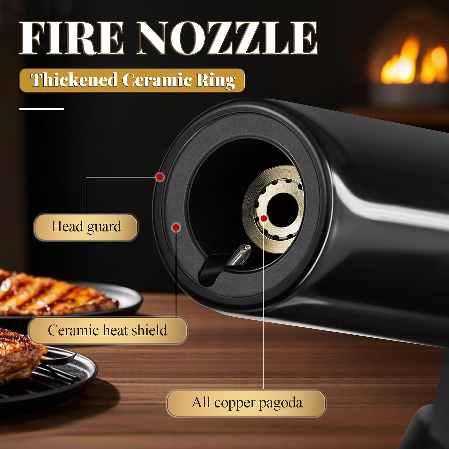 Kitchen Torch Lighter, Butane Refillable Lighters with Adjustable Jet Flame, One-hand Operation Blow Torch for Cooking, BBQ, Baking, Brulee Creme, Soldering (NO Gas)