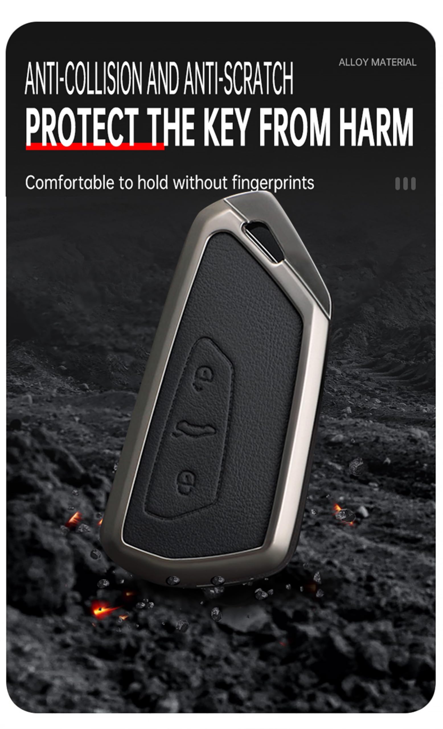 ontto Etui na kluczyki samochodowe, pasuje do VW Golf 8 R, ID4, ID5, ID.7, Seat Leon, FR, MK4, Cupra, Formentor, do Skoda Octavia A8 MK8, ze stopu cynku, skóra, etui ochronne, osłona na klucze,