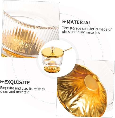 Miniatura 7 de DOITOOL café en polvo azucarero tarro de almacenamiento soporte de café para café molido café rayas verticales pimienta negra recipiente de vidrio