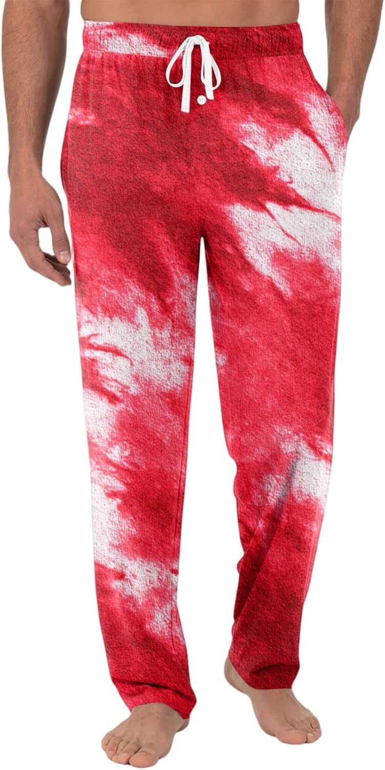 DuDubaby Pj Pants for Men Yoga Sweatpants Open Bottom Drawstring Athletic Lounge Pants with Pockets Como Baggy Sweatpants