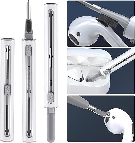 Miniatura 7 de House Gem Kit limpiador de Airpods multifunción, kit de limpieza para Airpod Pro 1, 2, 3, diseño 3 en 1 con cepillo suave, esponja de alta densidad
