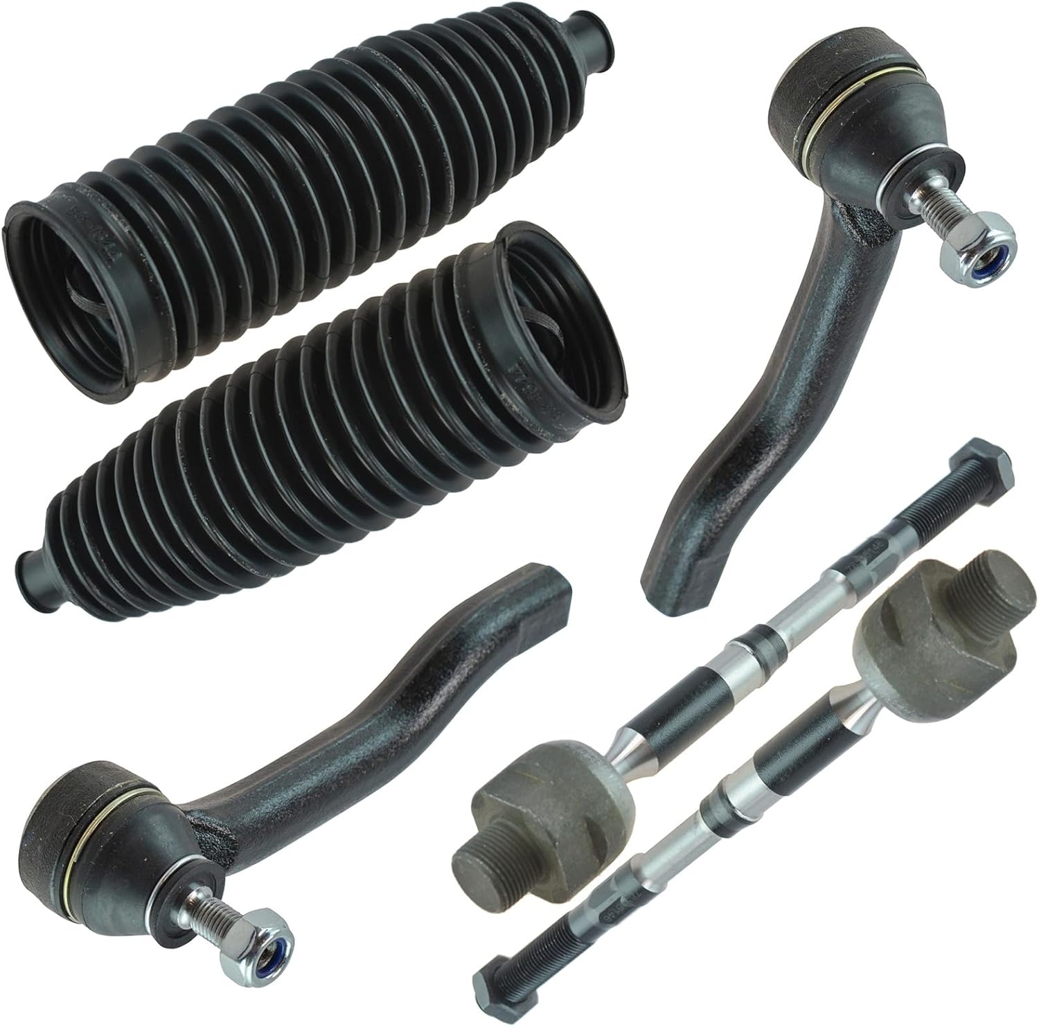 TRQ Front Steering Kit Steering Rack & Pinion Bellow Tie Rod Compatible with 2008-2013 Nissan Rogue 2014-2015 Rogue Select