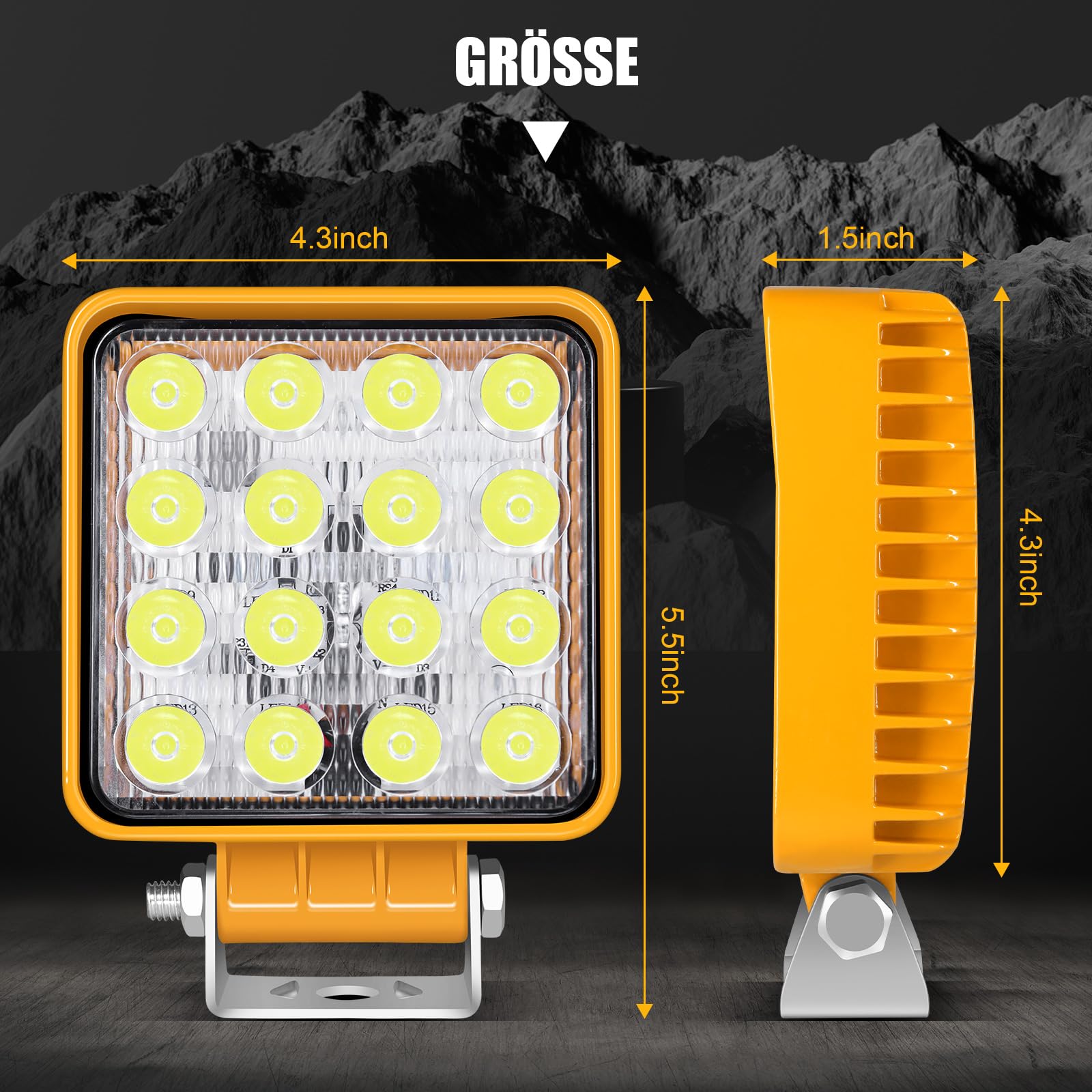 ANTOM Faro de trabajo LED 12-60V 240W 4 pulgadas Faros Led IP68 Impermeable Potentes Potentes Faros Para Camión para Moto ATV SUV Tractor Camión Barco