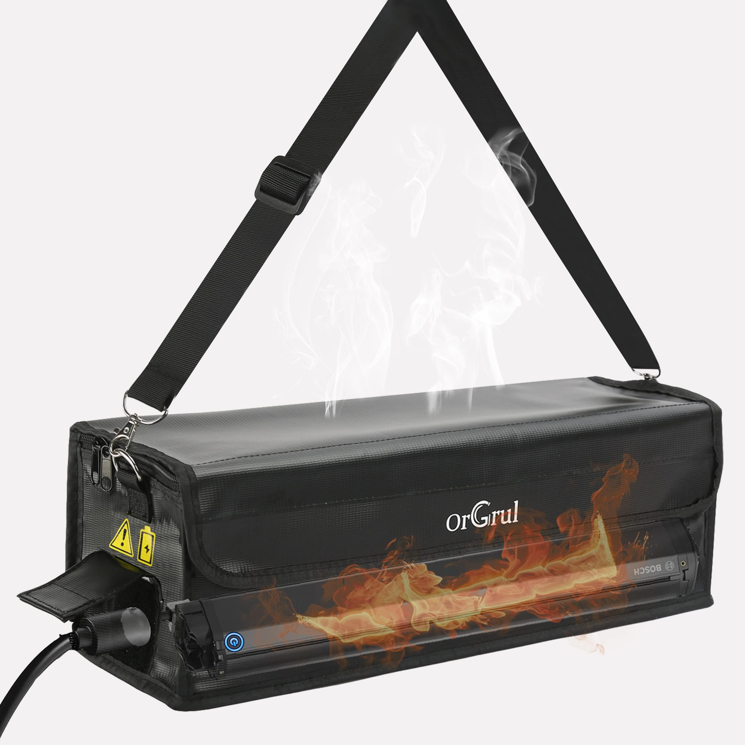 Orgrul Ebike battery bag, fireproof up to 550 °C, safety bag in two
