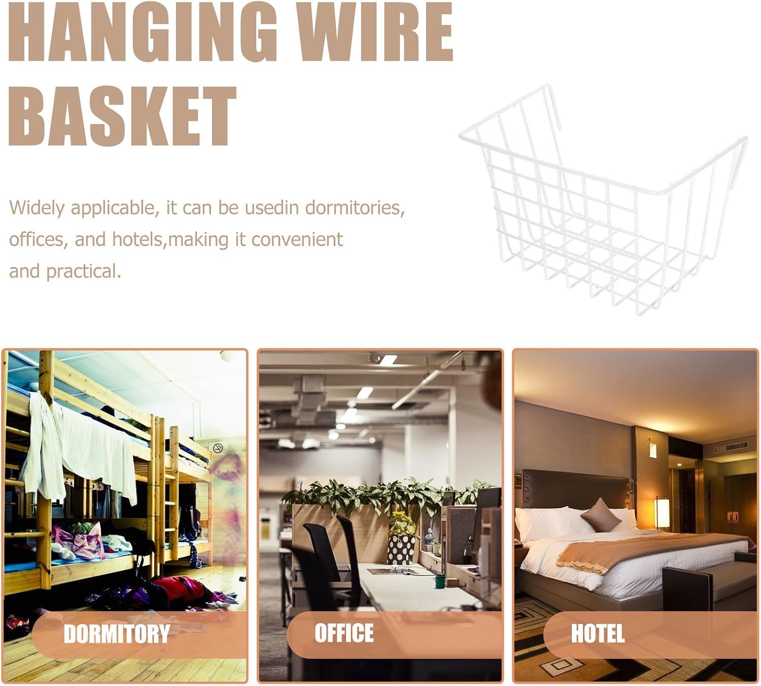White Iron Wire Basket Shelf Wall Mount Grid Storage Rack with User-Friendly Design for Organizing and Storage, for Garages and Workbenches