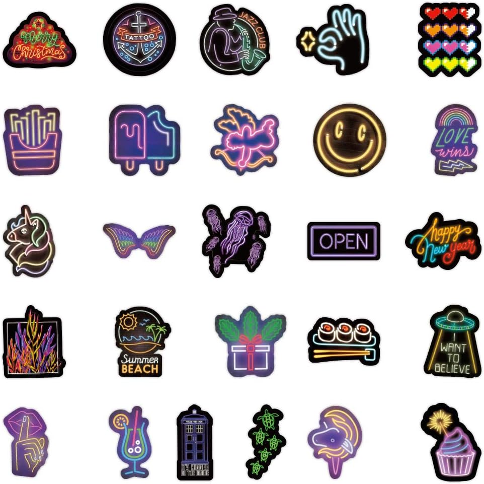 100pcs Neon Stickers - Image 5