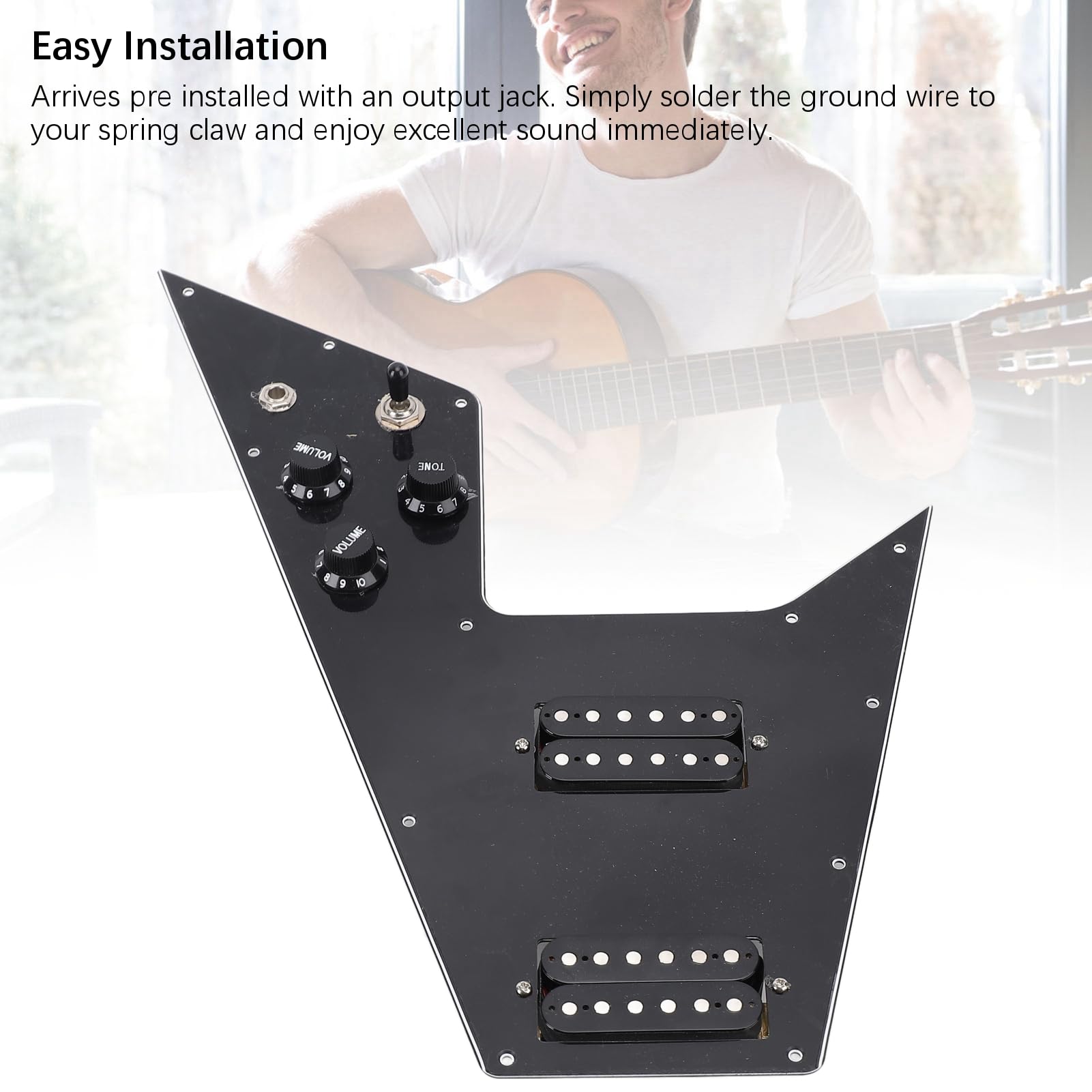 VGEBY Zestaw Maskownic z Obciążeniem Gitarowym, Zestaw Ceramicznych Przetworników Mini Humbucker z Załadowanymi Maskownicami, Przetworniki Przy Gryfie i środku, Wstępnie Okablowane