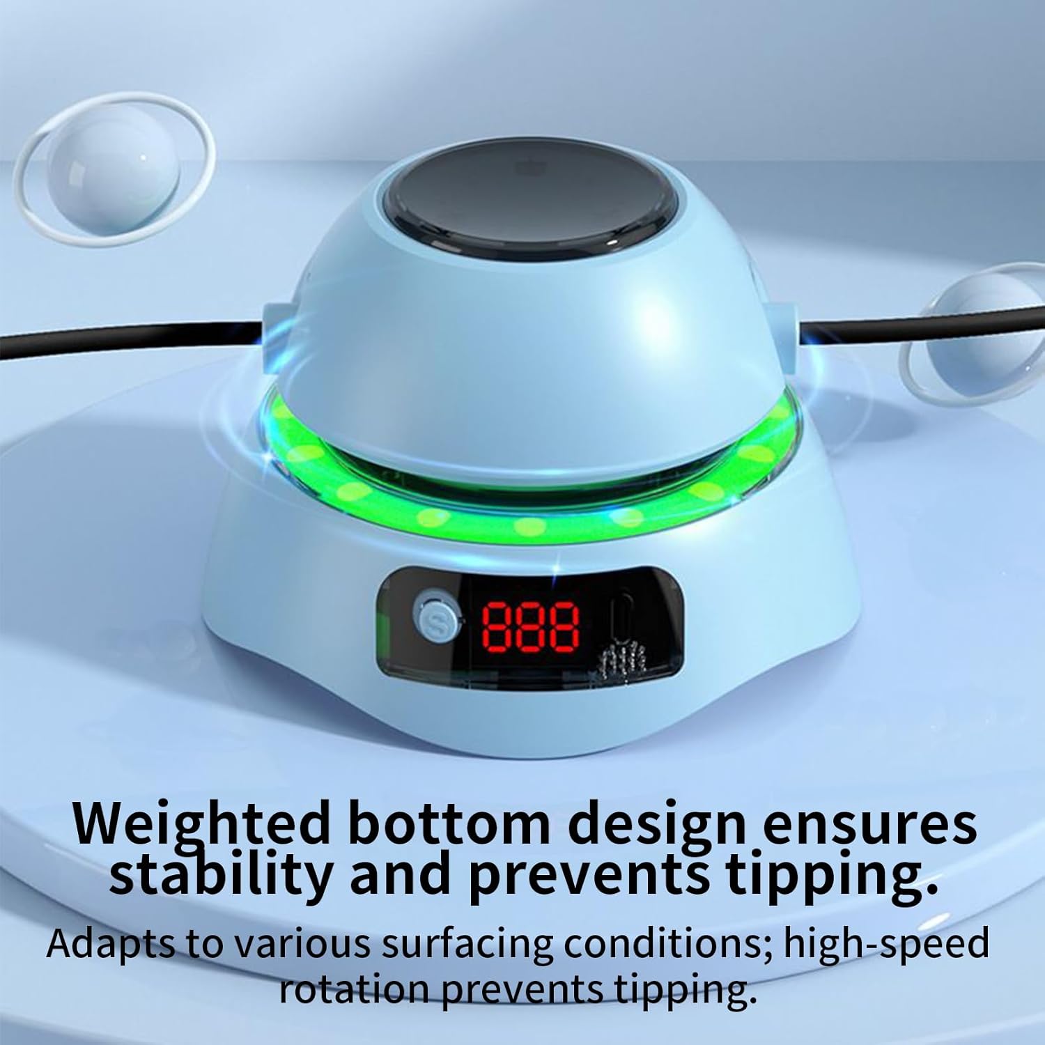 電動縄跳び | 1から10段階までの速度調整が可能なトレーニング用ジャンプ器具 | リモートコントロール付き縄跳びマシン | 自宅用