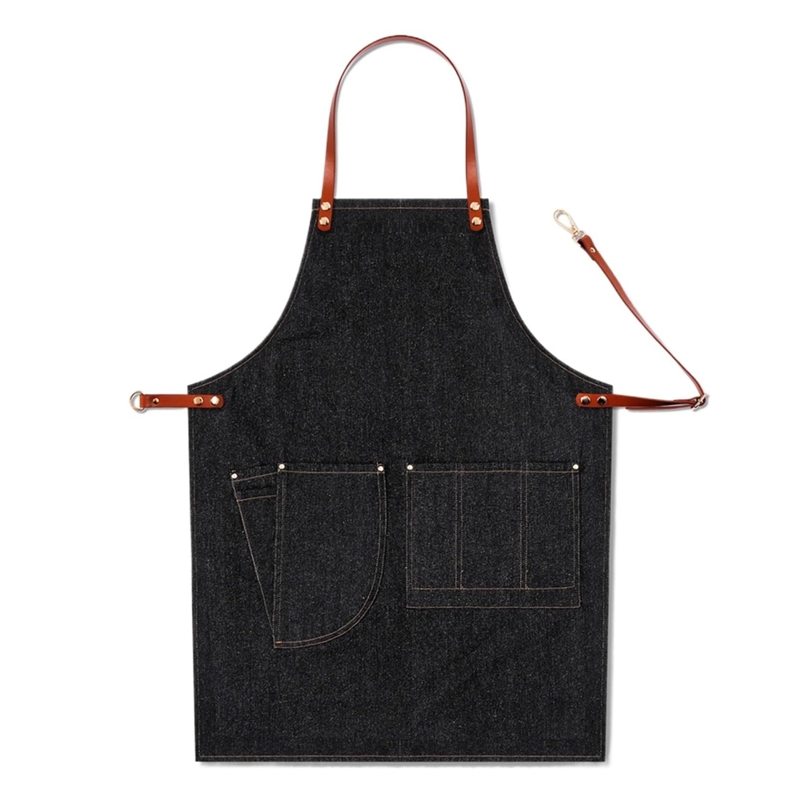 Avental de Ferramentas Delantal de trabajo ajustable y extraíble con correa de cuero y múltiples bolsillos for barista, uniforme de chef, camarero, vaquero, 2 unidades para Carpinteiro Jardim Pintor(B