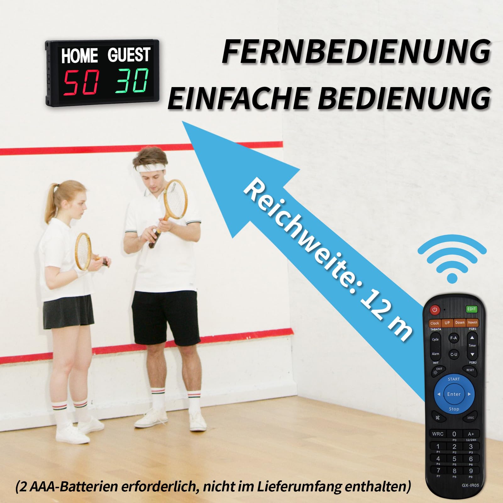Anzeigetafel Elektronische Digitale Anzeigetafel mit Fernbedienung für Basketball, Fußball, Volleyball