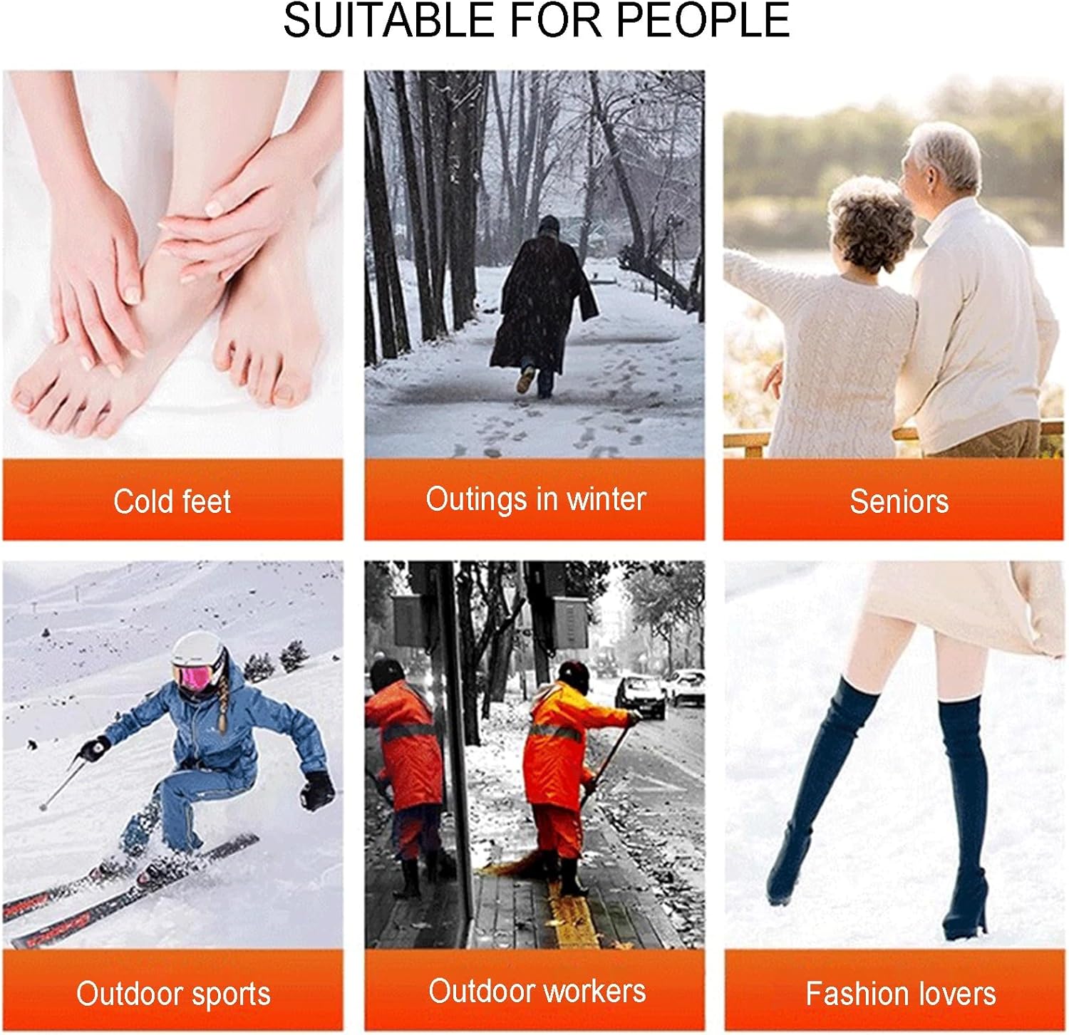 Heated Socks for Men Women, Electric Heated Socks, Rechargeable Battery Powered, 3 Heating Levels for Winter, Skiing, Hunting, Camping, Hiking