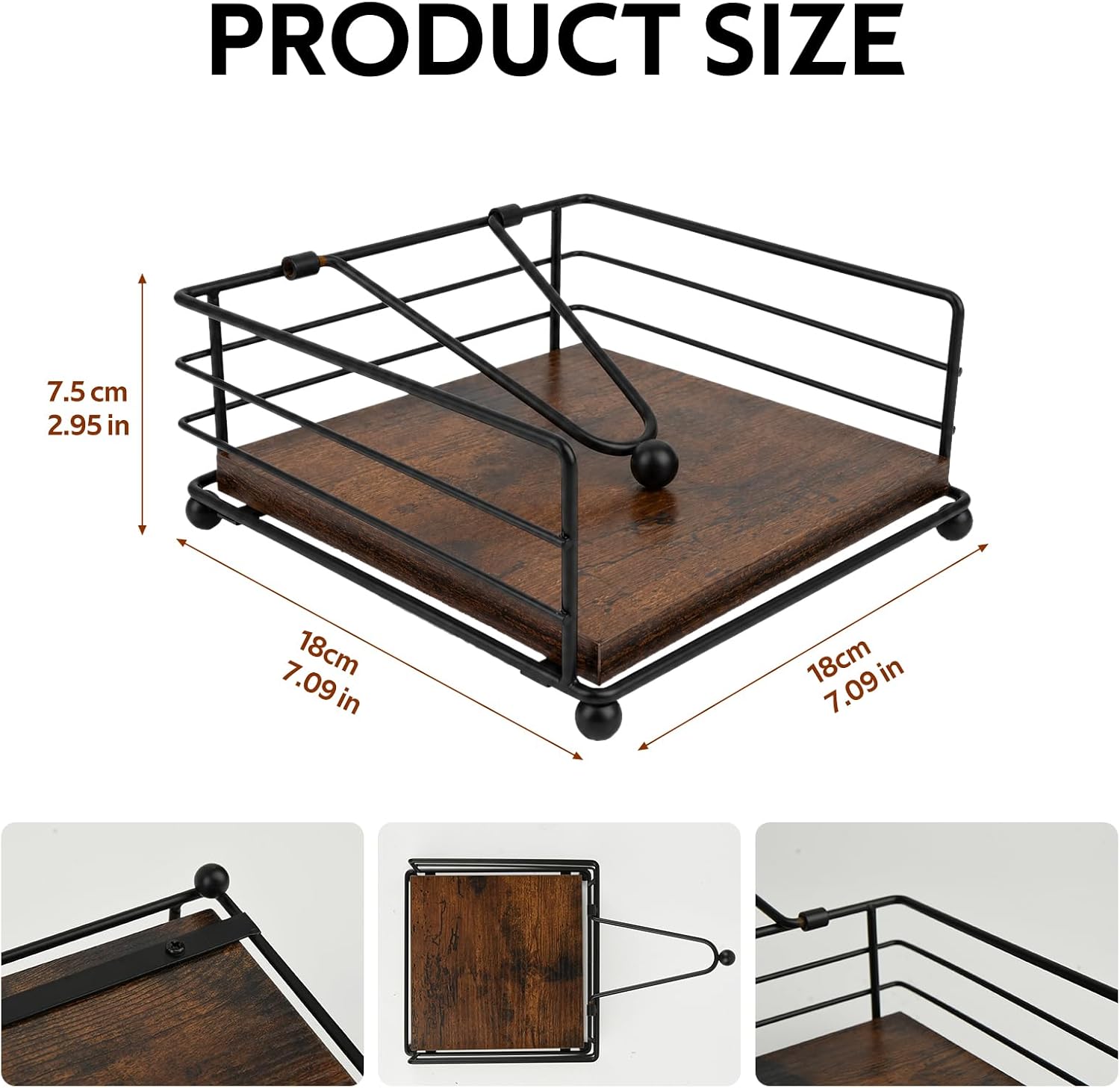 Farmhouse Napkin Holder for Table, 304 Stainless Steel Paper Napkin Holder