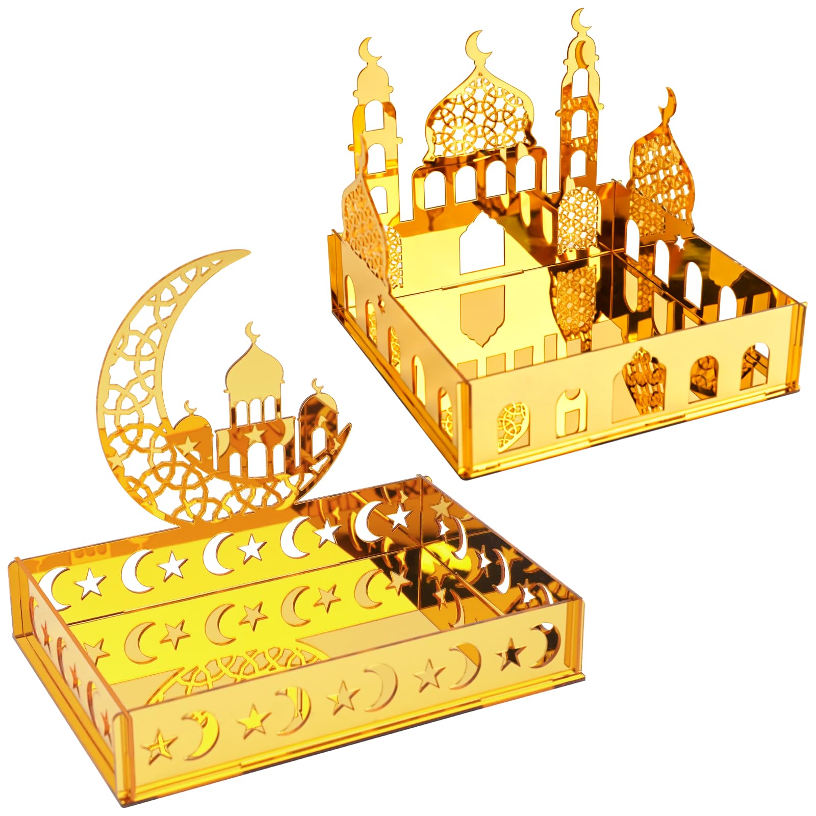 Lot de 2 miroirs Ramadan lune et château pour salon moderne