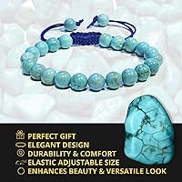 Vista 48 de Adjustable Crystal Bracelet – Gemstone Bead Bracelet with Adjustable Macrame String – Chic Gemstone Bracelet for Men and Women – 8mm Round Healing